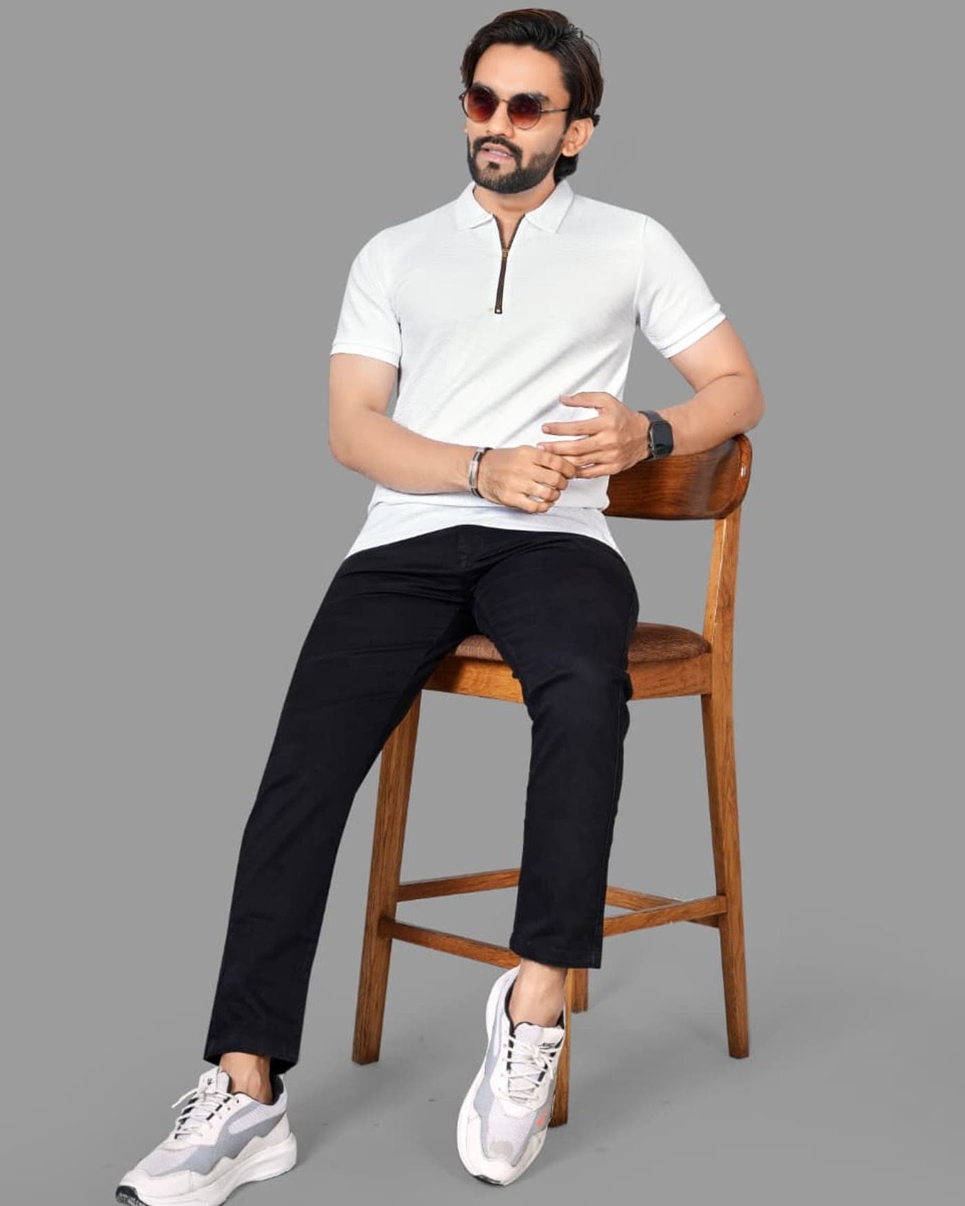 Porcelain Waffle Zip Polo — photo 5 of 8