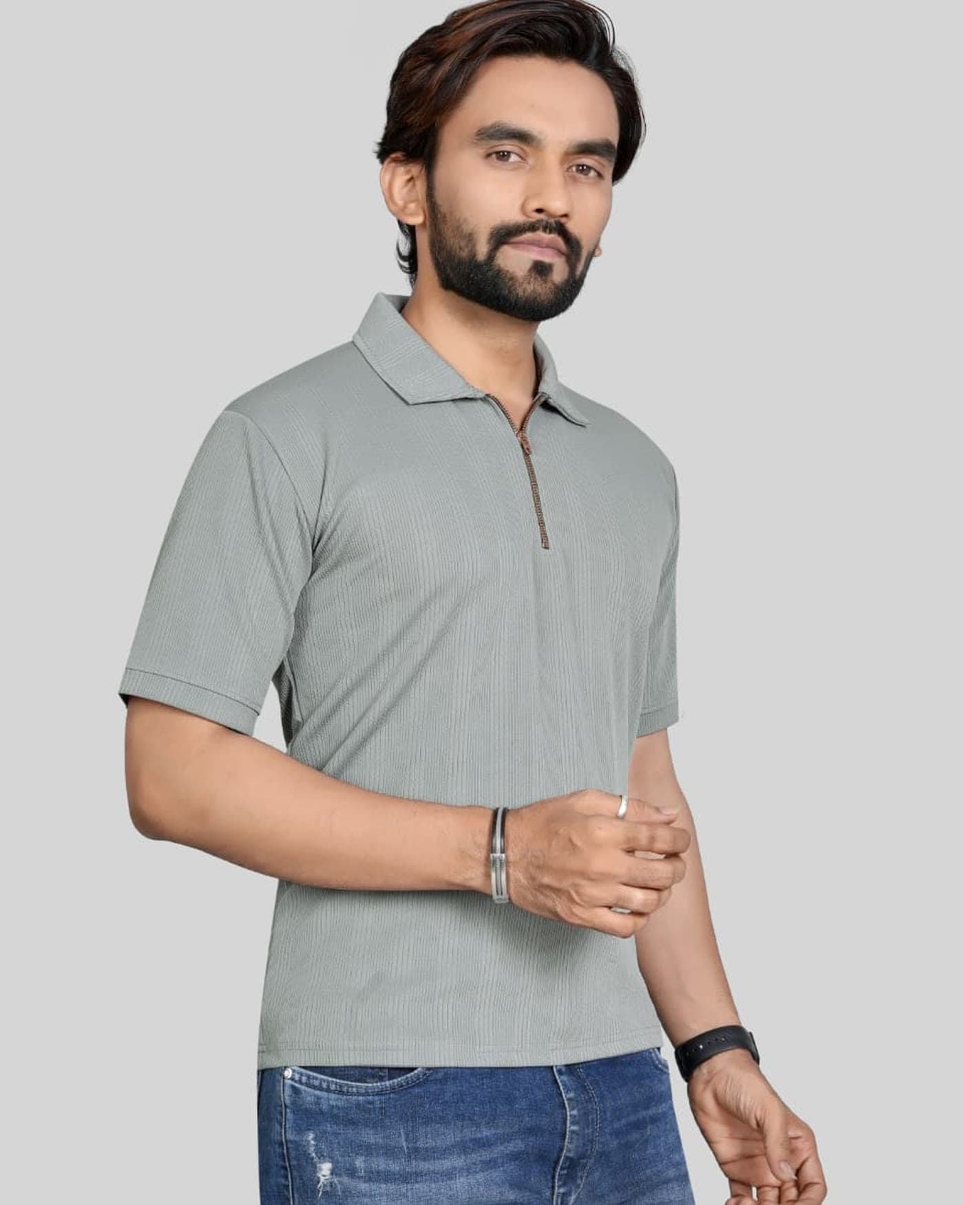 Silver Zip Polo — photo 2 of 6