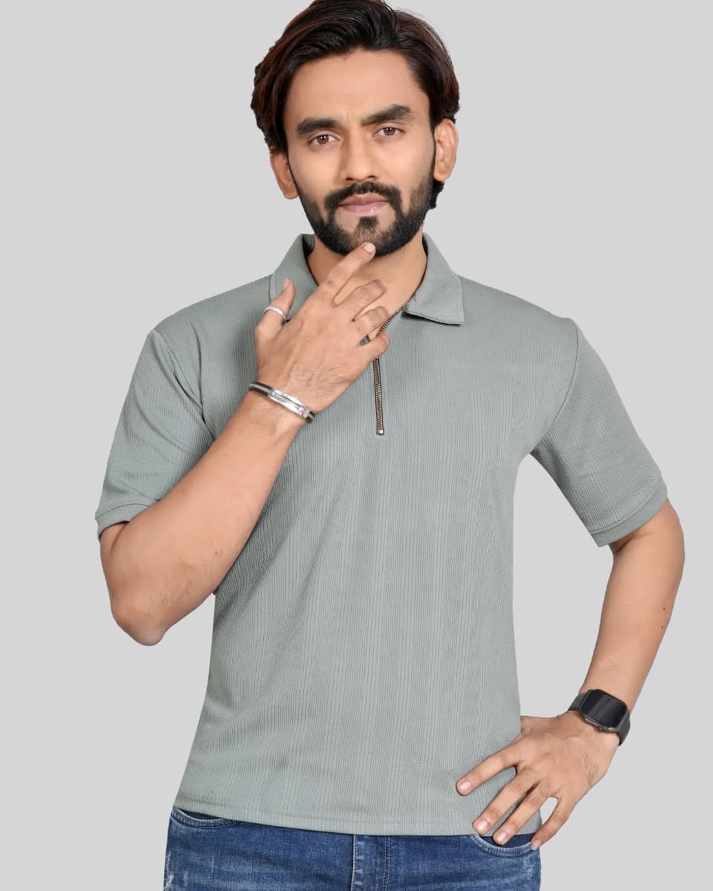 Silver Zip Polo — photo 3 of 6