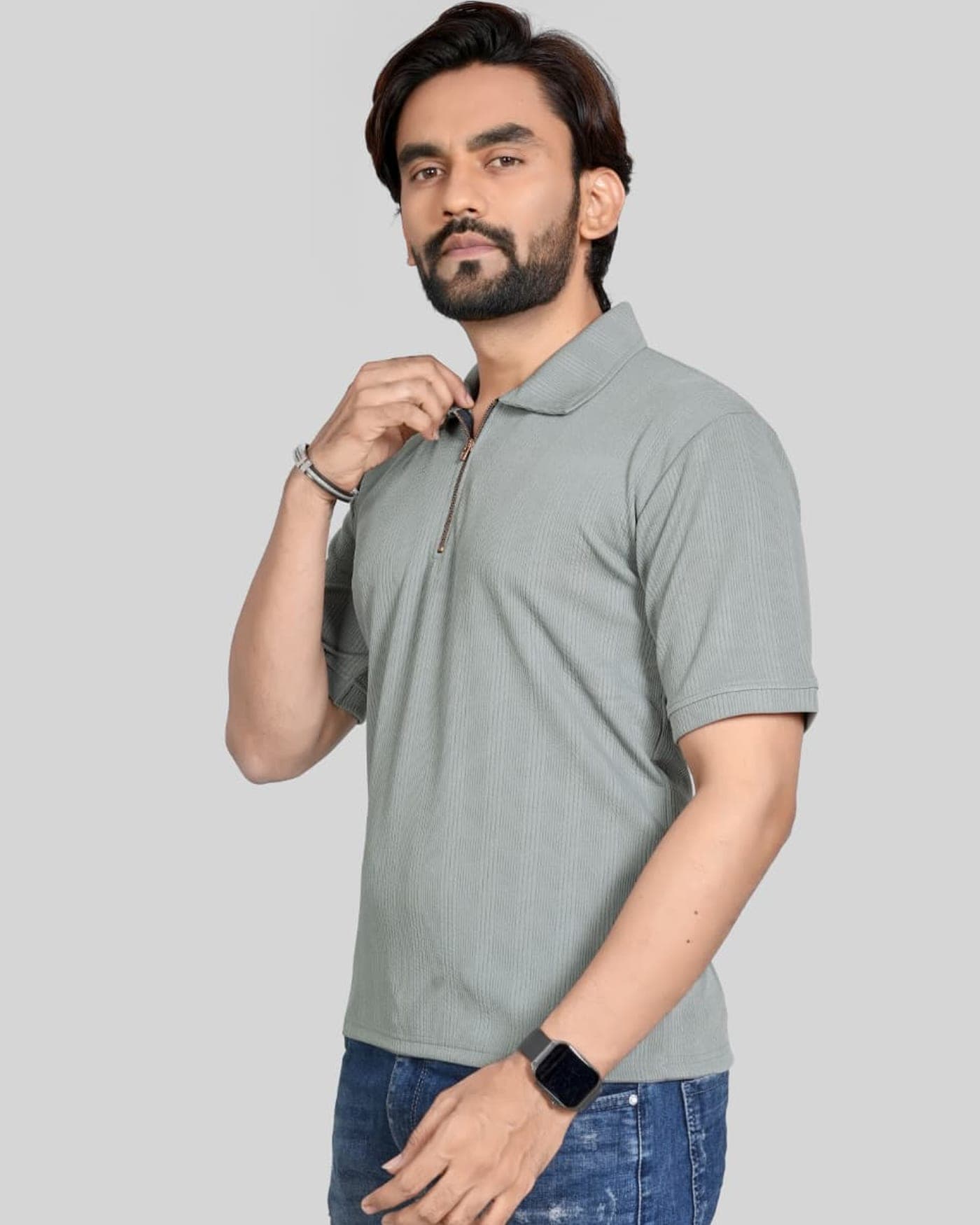 Silver Zip Polo — photo 5 of 6