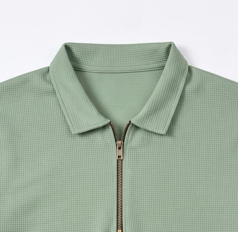 Fern Waffle Zip Polo — photo 7 of 8