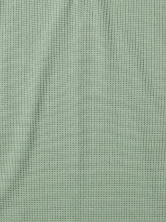 Close-up of fern waffle rib knit
