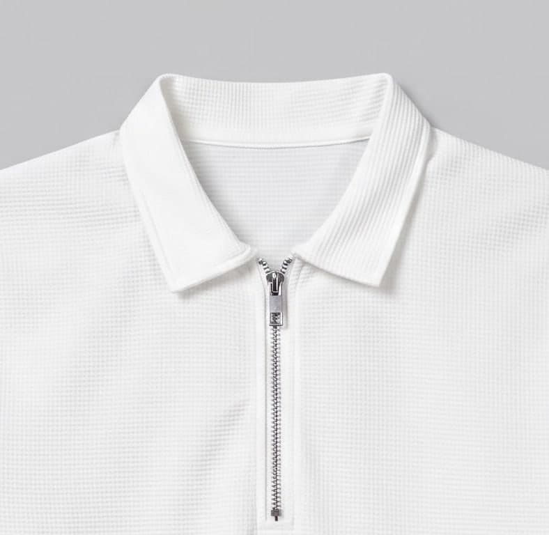 Porcelain Waffle Zip Polo — photo 7 of 8